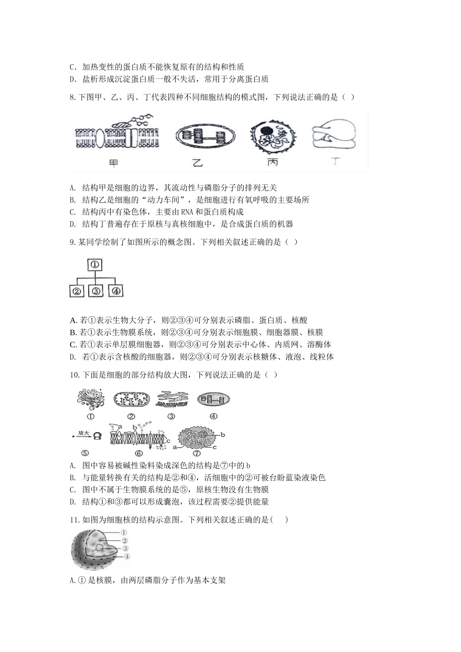 2028届高一上期12月月考生物试题.docx_第2页