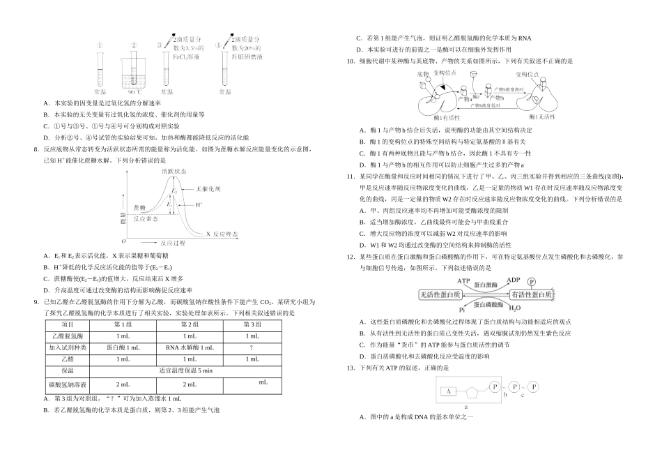 湖北襄阳市第四中学2025-2026学年高一上学期12月月考生物试题含解析.docx_第2页
