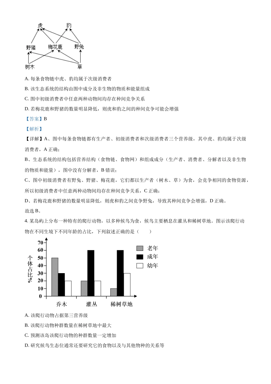 天津市静海区第一中学2025-2026学年高二上学期12月月考生物试题（解析版）.docx_第3页