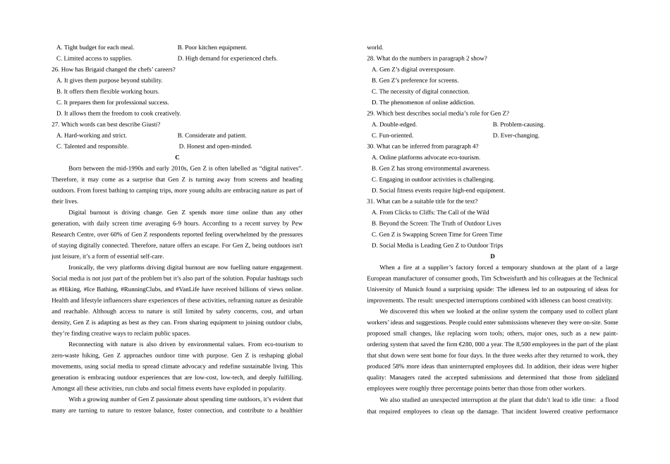 银川一中2024-2025学年高三上学期第五次月考英语.docx_第3页