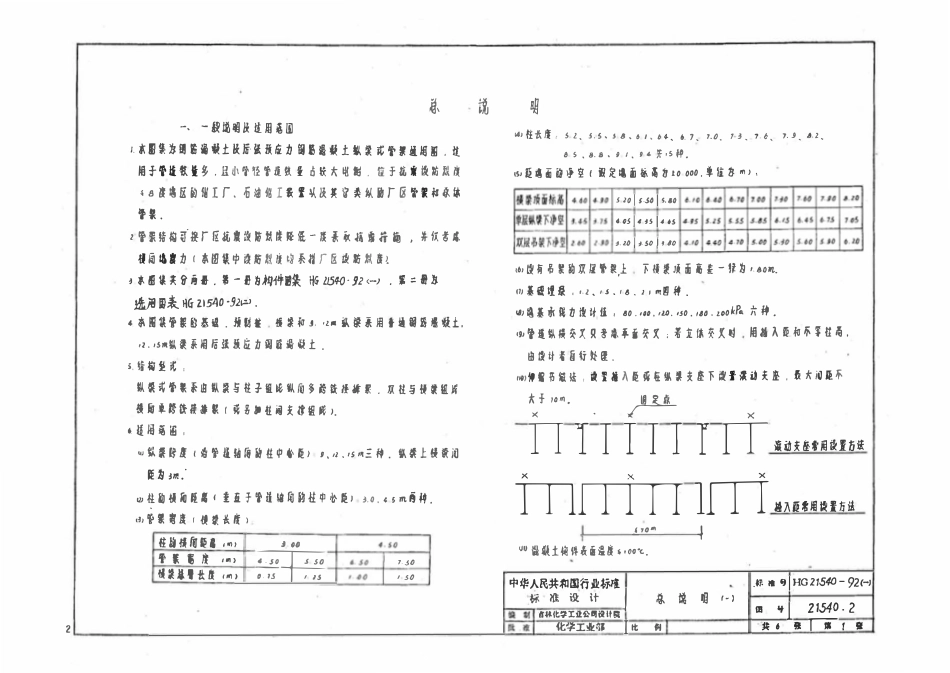 HG21540-92(一) 钢筋混凝土纵梁式管架通用图(一)构件图集.pdf_第3页
