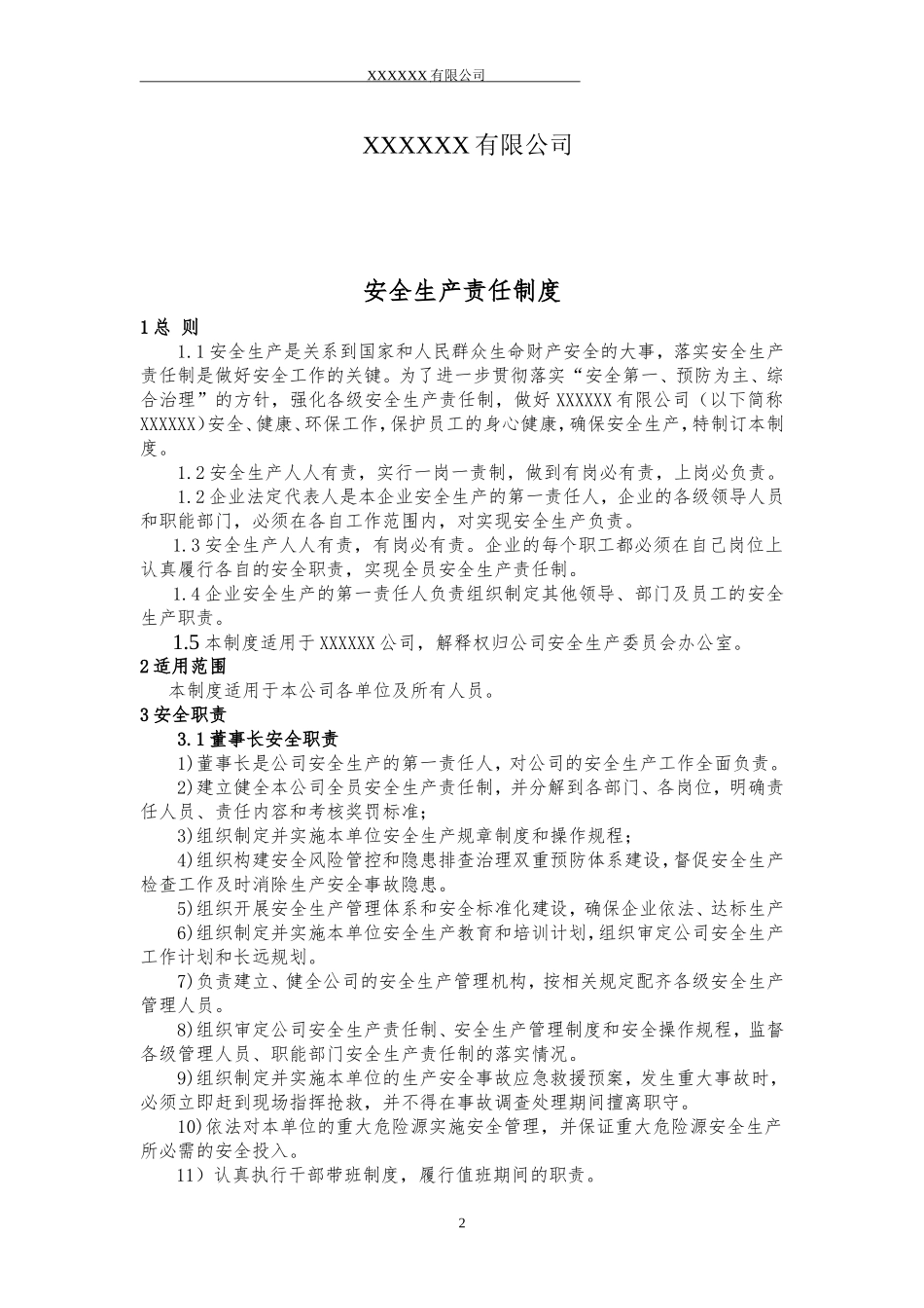 2026新版公司各岗位安全生产责任制.docx_第2页