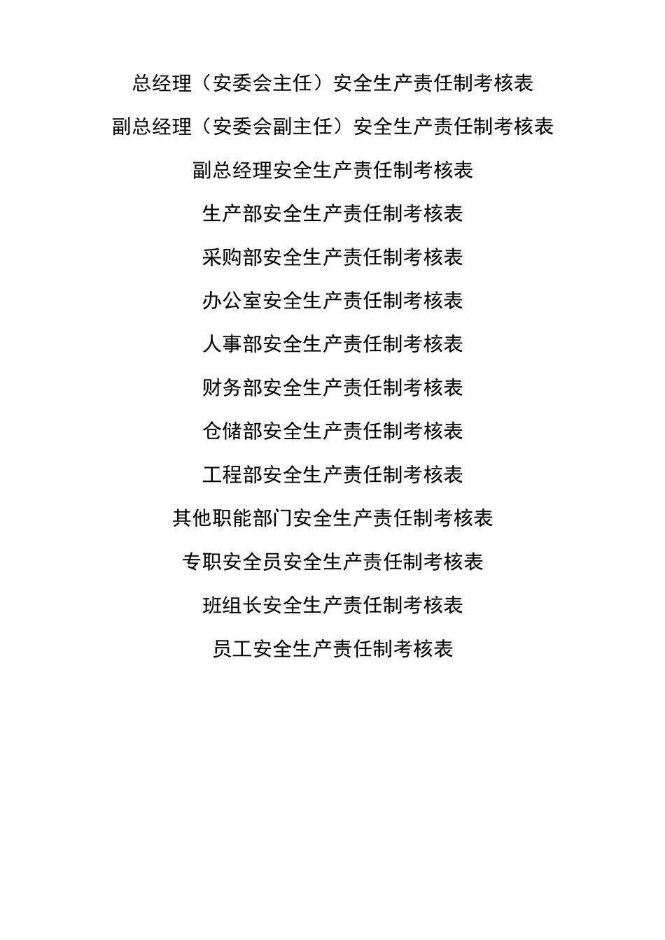 全套安全生产责任制考核表.doc_第1页