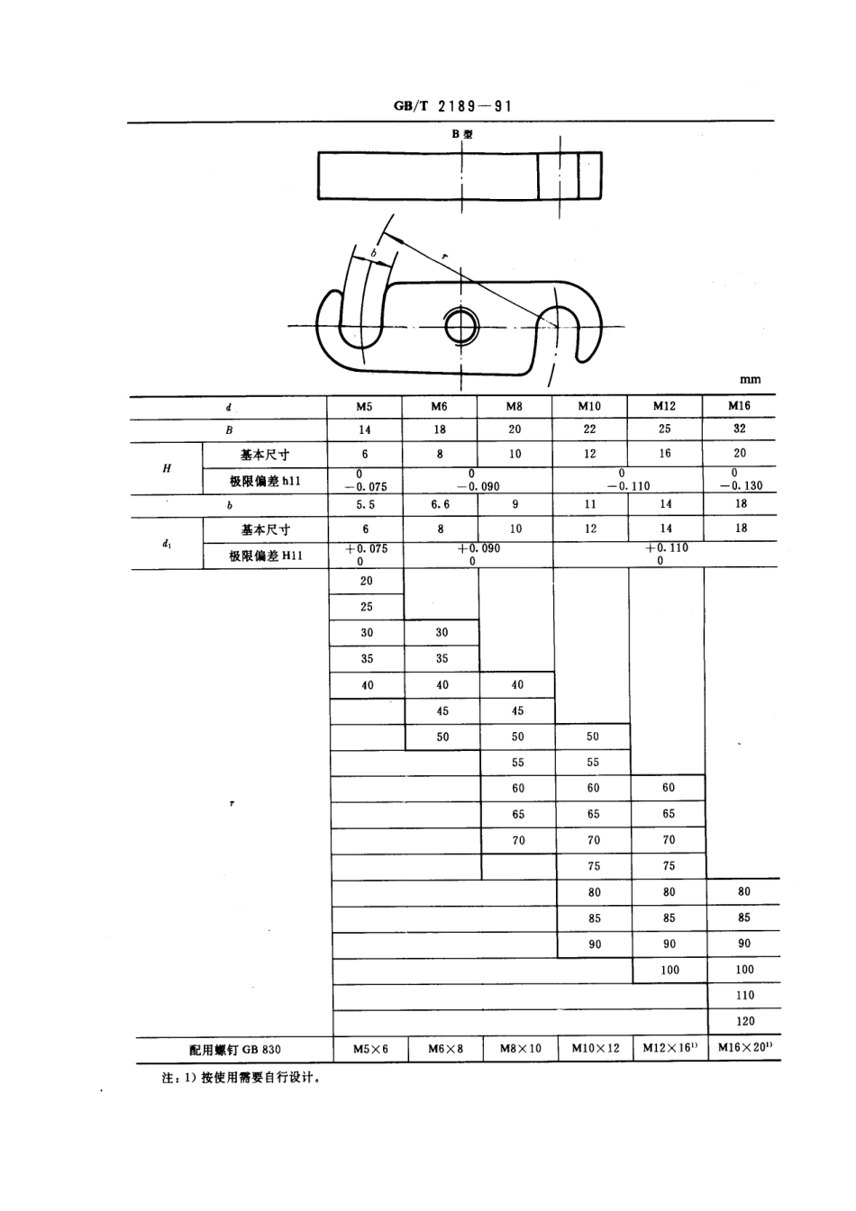 GB／T 2189-1991 机床夹具零件及部件 回转压板.pdf_第2页