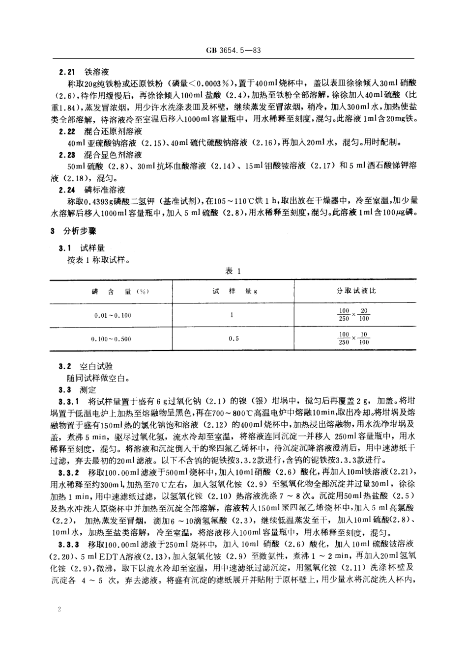 GB／T 3654.5-1983 铌铁化学分析方法 钼蓝光度法测定磷量.pdf_第3页
