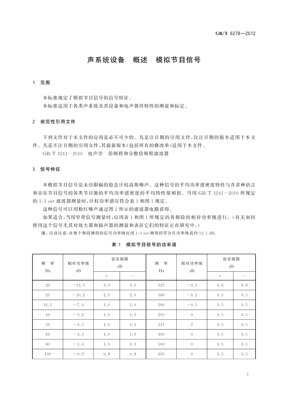 GB／T 6278-2012 声系统设备 概述 模拟节目信号.pdf_第3页