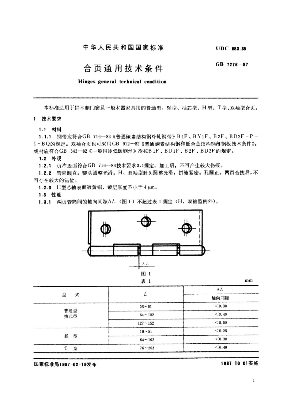 GB／T 7276-1987 合页通用技术条件.pdf_第2页