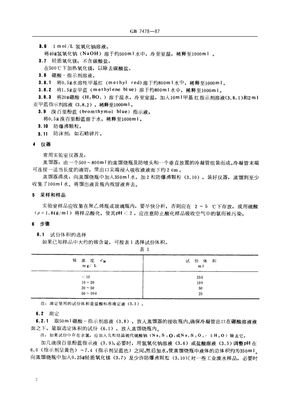 GB／T 7478-1987 水质 铵的测定 蒸馏和滴定法.pdf_第3页