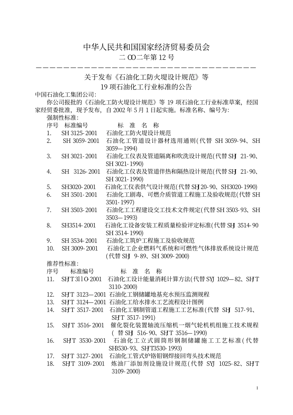 SH 3514-2001 石油化工设备安装工程质量检验评定标准.pdf_第2页