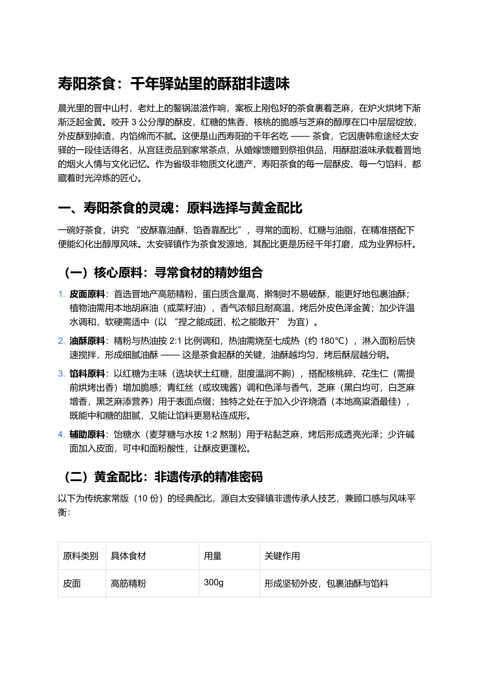 寿阳茶食：千年驿站里的酥甜非遗味.docx_第1页