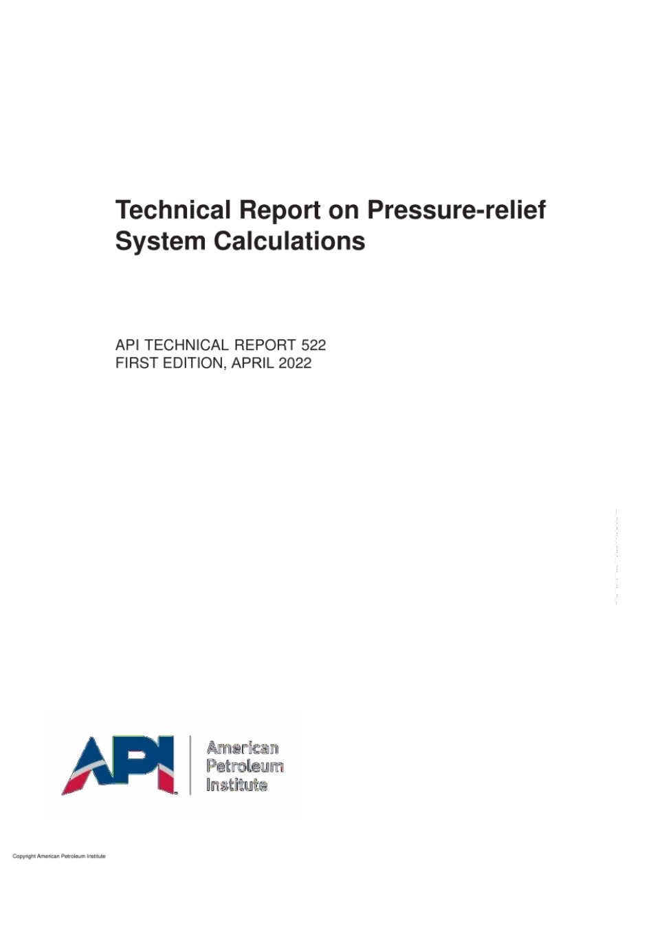 API RP 552-2022 Technical Report on Pressure-relief System Calculations.pdf_第1页