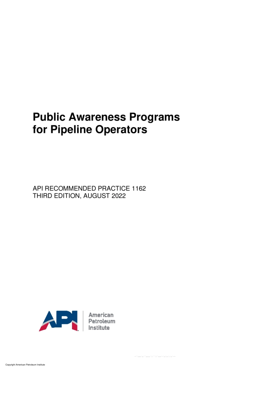 API RP 1162-2022 Public Awareness Programs for Pipeline Operators.pdf_第1页