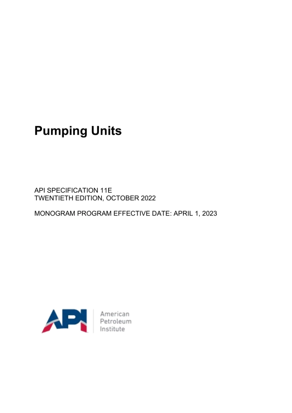 API SPEC 11E-2022 Pumping Units.pdf_第1页