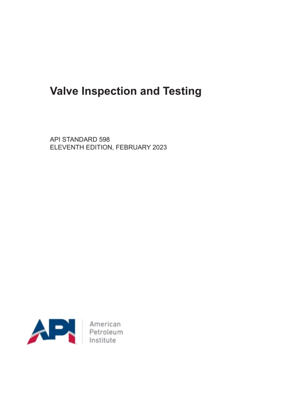 API STD 598-2023 Valve Inspection and Testing.pdf_第1页