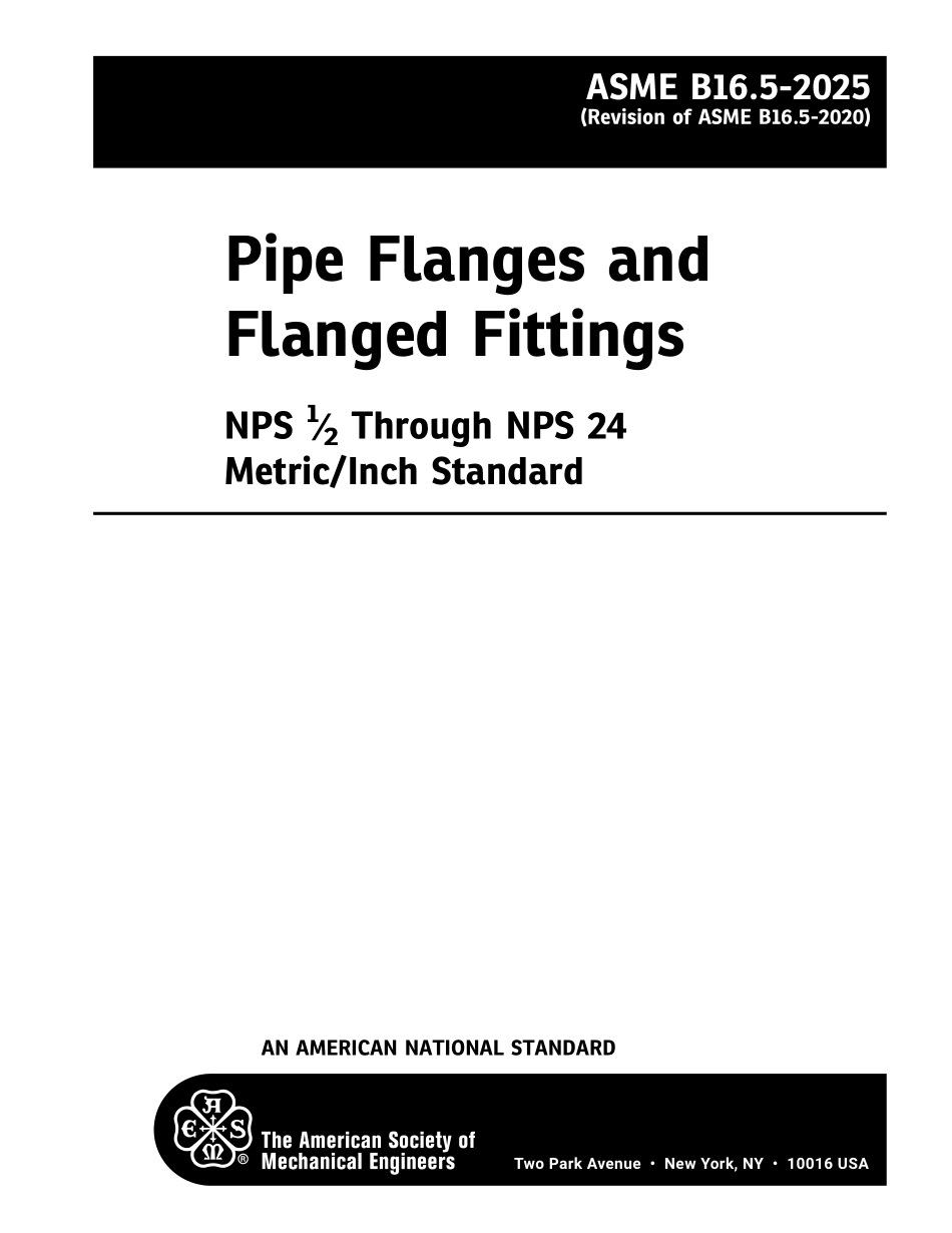 ASME B16.5-2025（EN）Pipe Flanges and Flanged Fittings NPS 12 through NPS 24,.pdf_第2页