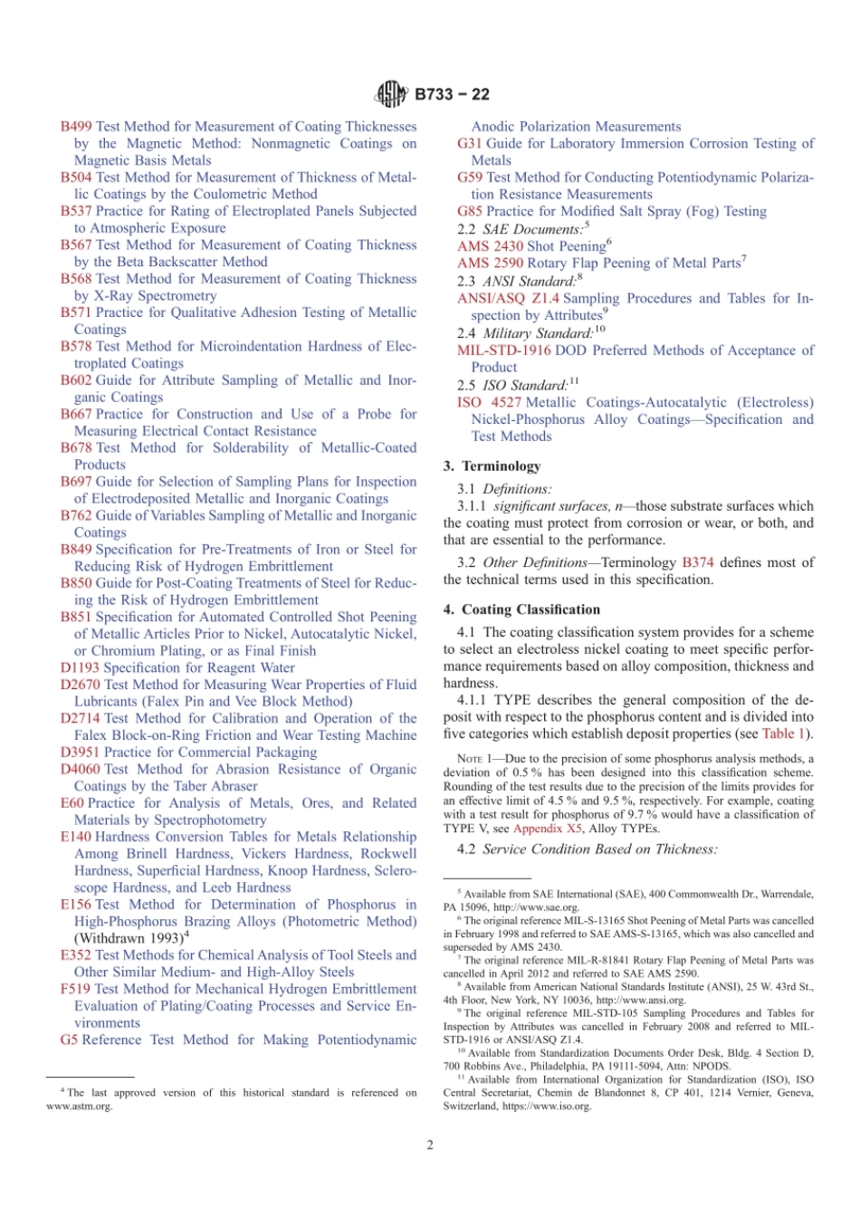 ASTM B733-22 Standard Specification for Autocatalytic (Electroless) Nickel.pdf_第2页