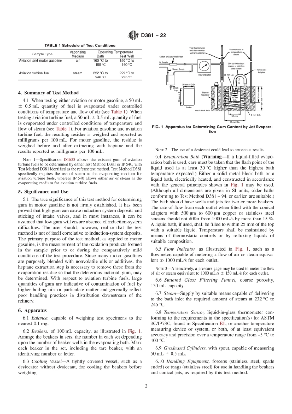 ASTM D381–22 Standard Test Method for Gum Content in Fuels by Jet Evaporation.pdf_第2页