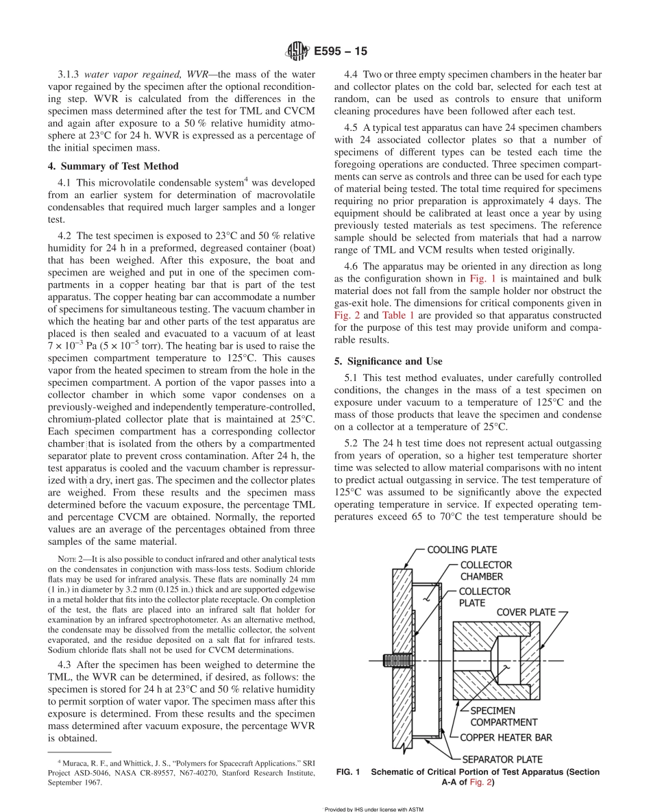 ASTM E595-2015 Standard Test Method for Total Mass Loss and Collected Volatile.pdf_第2页