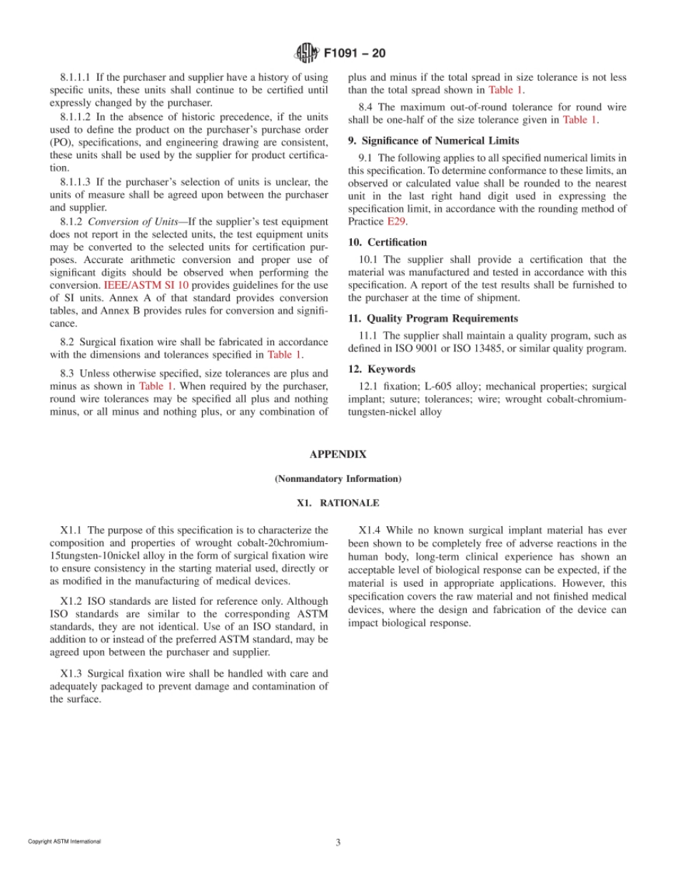 ASTM F1091-20 Standard Specification for Wrought Cobalt-20Chromium-15Tungsten-10Nickel.pdf_第3页