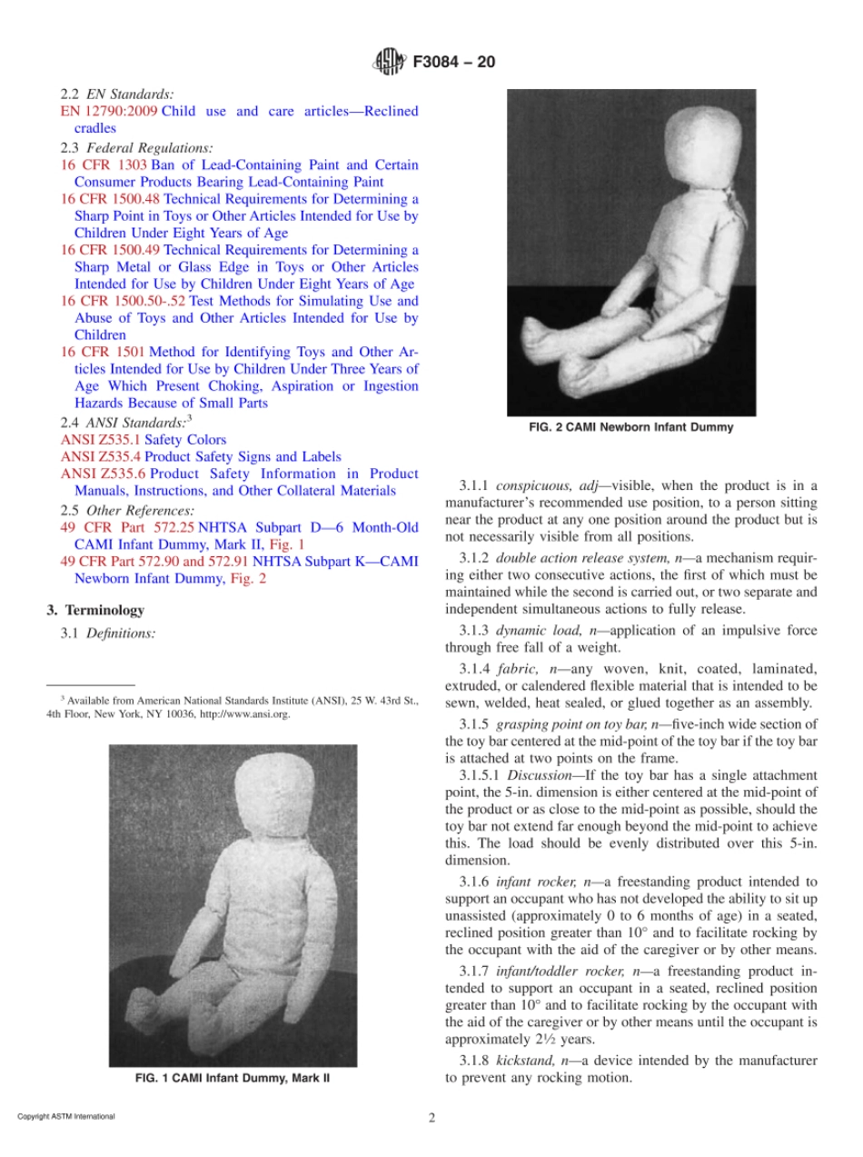 ASTM F3084-20 Standard Consumer Safety Specification for Infant and InfantToddler Rockers.pdf_第2页
