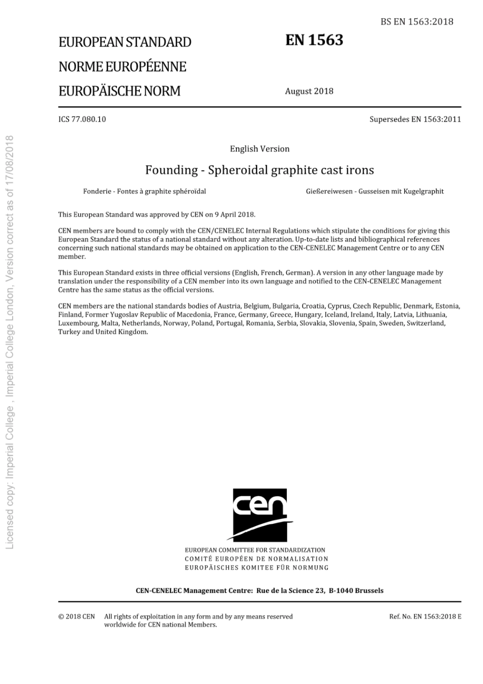 BS EN 1563-2018 Founding. Spheroidal graphite cast irons.pdf_第3页