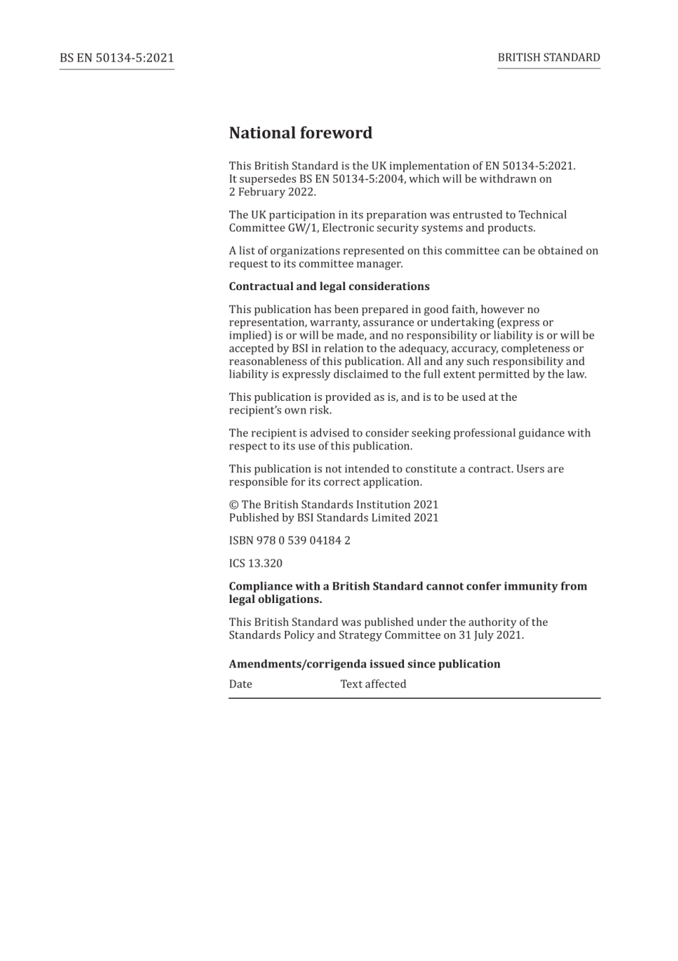 BS EN 50134-5：2021 Alarm systems. Social alarm systems-Interconnections and communications.pdf_第2页