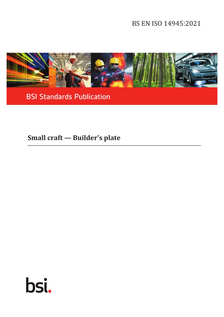 BS EN ISO 14945：2021 Small craft. Builder's plate.pdf_第1页