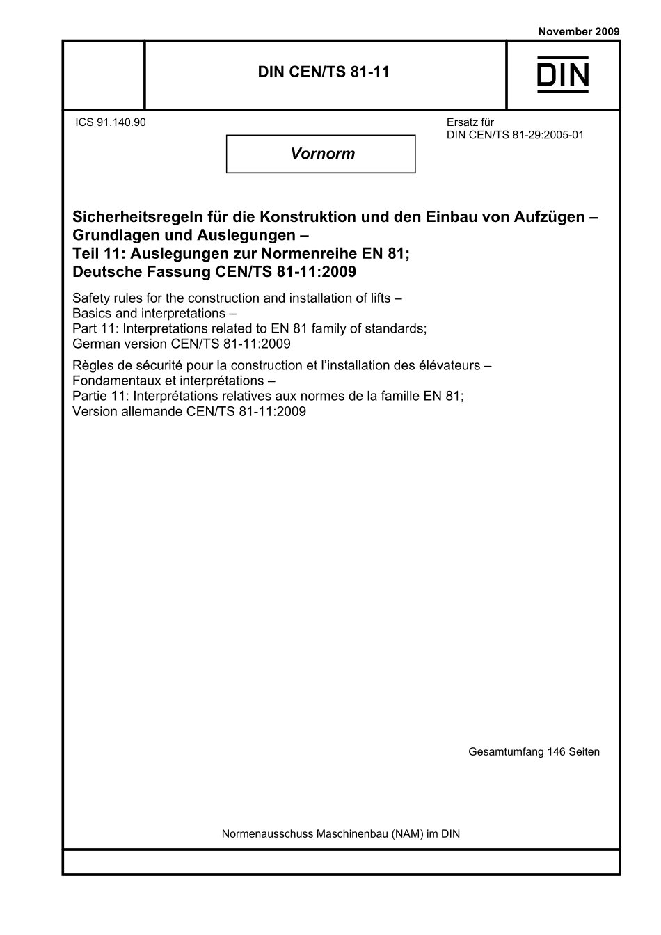 DIN CEN／TS 81-11：2009-11（EN）.pdf_第1页