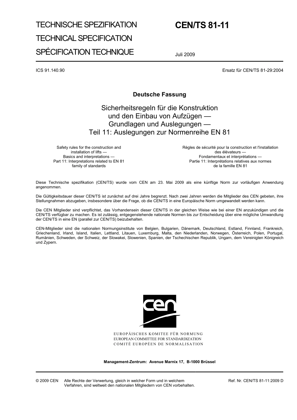 DIN CEN／TS 81-11：2009-11（EN）.pdf_第3页