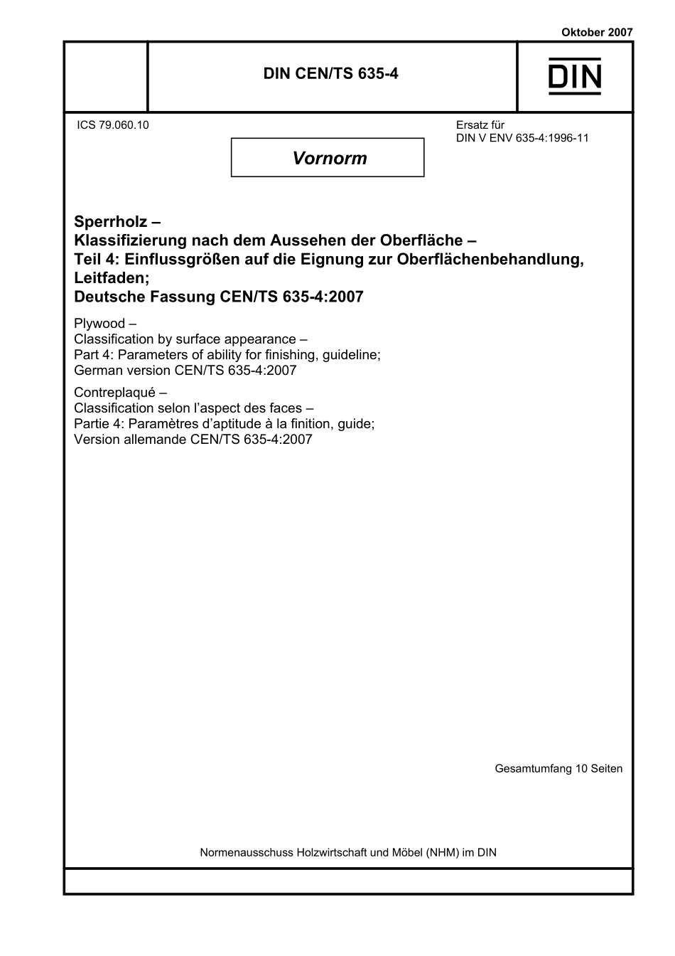 DIN CEN／TS 635-4：2007-10（EN）.pdf_第1页