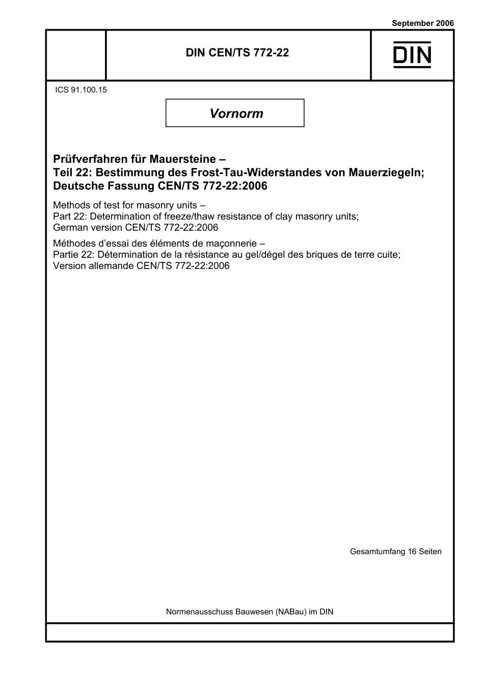 DIN CEN／TS 772-22：2006-09（EN）.pdf_第1页