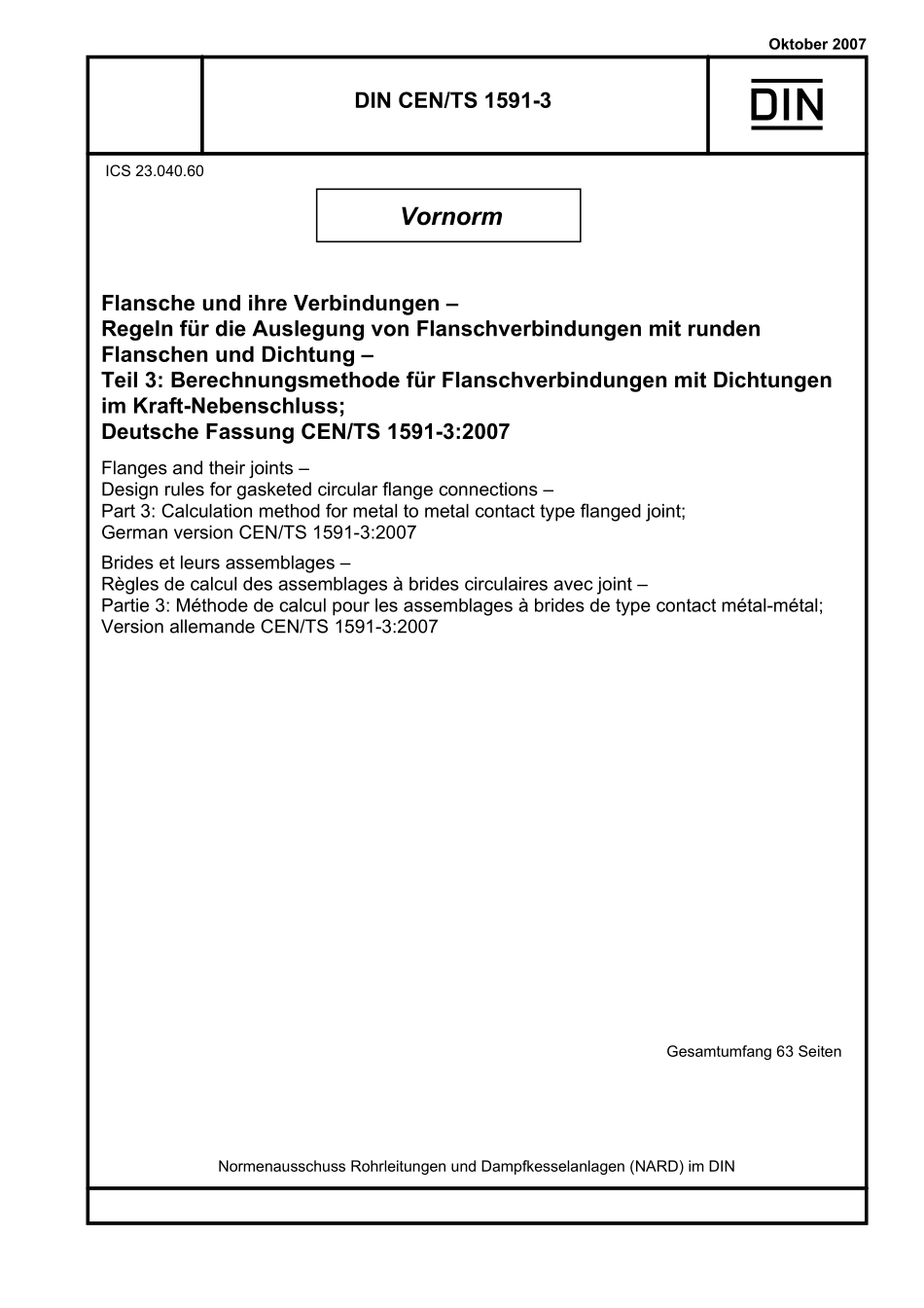 DIN CEN／TS 1591-3：2007-10（EN）.pdf_第1页