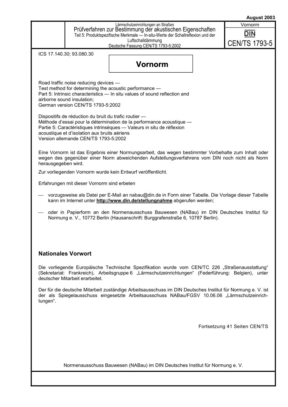 DIN CEN／TS 1793-5：2003-08（EN）.pdf_第1页