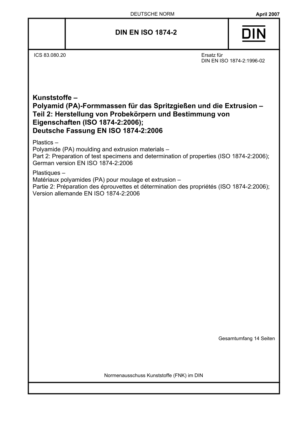 DIN EN ISO 1874-2：2007-04（EN）.pdf_第1页
