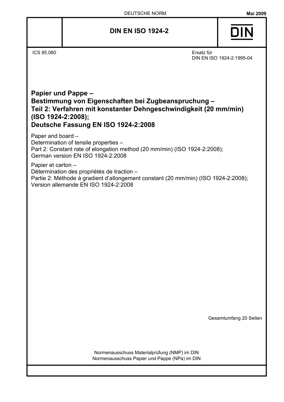 DIN EN ISO 1924-2：2009-05（EN）.pdf_第1页