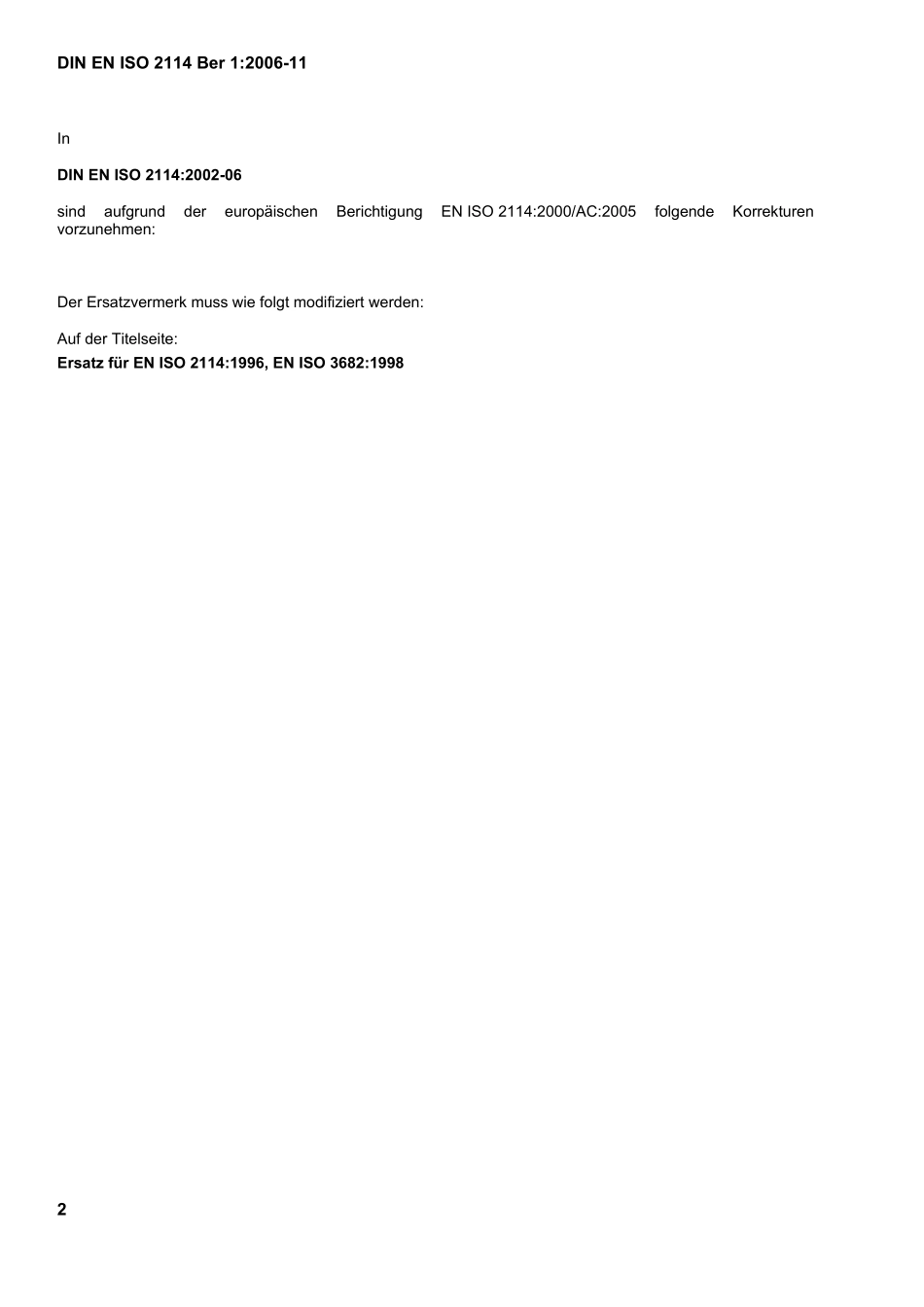 DIN EN ISO 2114 Ber-1：2006-11（EN）.pdf_第2页