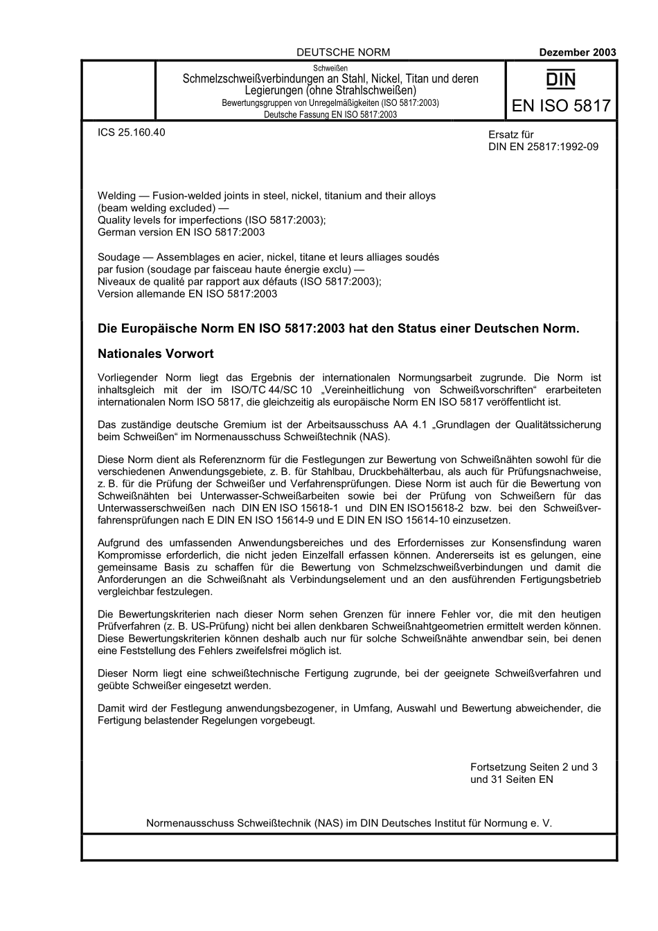 DIN EN ISO 5817：2003-12（EN）.pdf_第1页