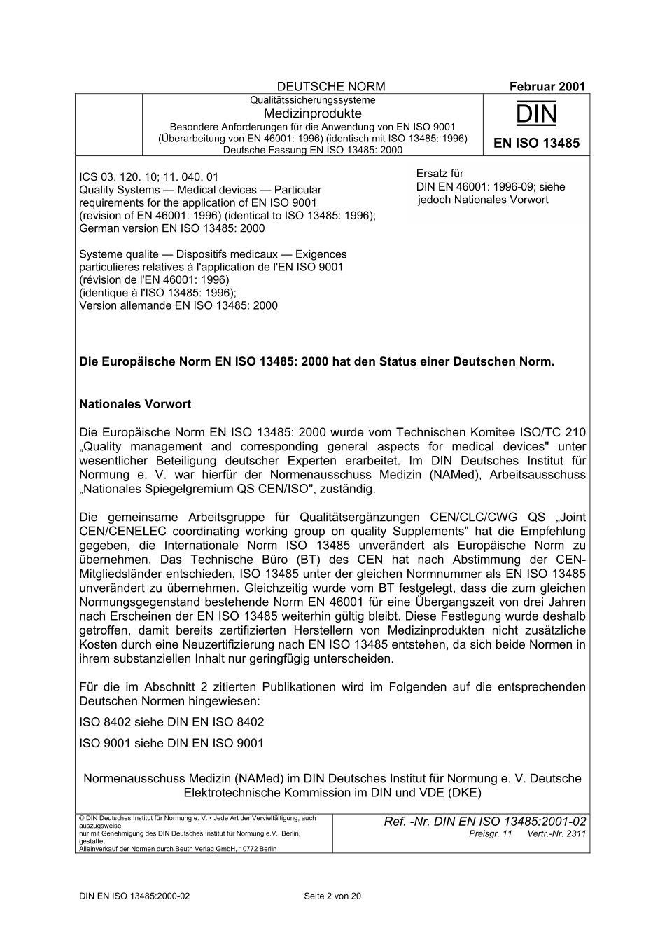 DIN EN ISO 13485：2001-02（EN）.pdf_第2页