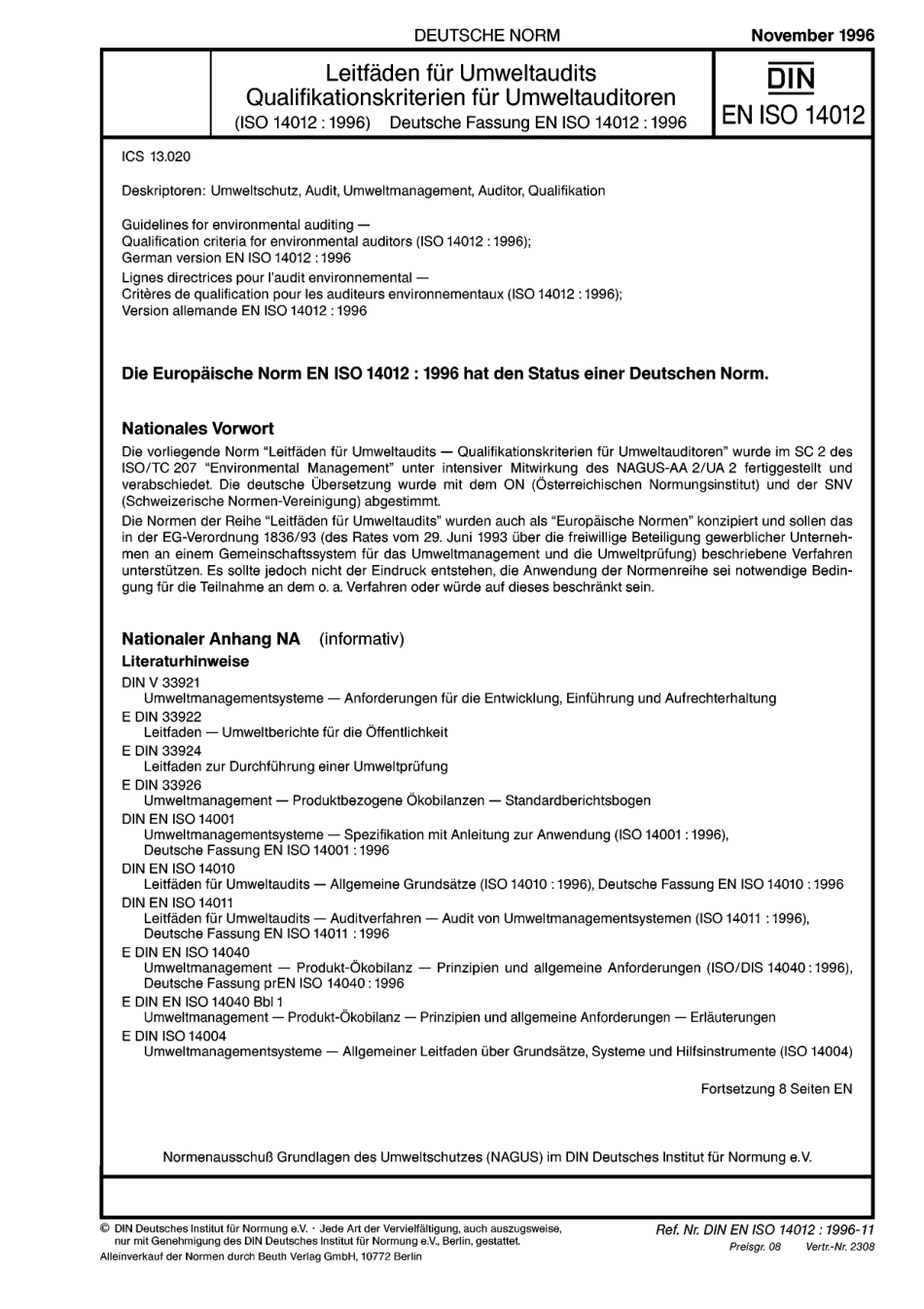 DIN EN ISO 14012：1996-11（EN）.pdf_第1页
