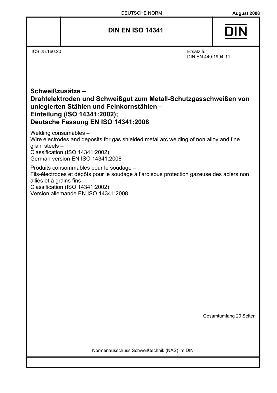 DIN EN ISO 14341：2008-08（EN）.pdf_第1页