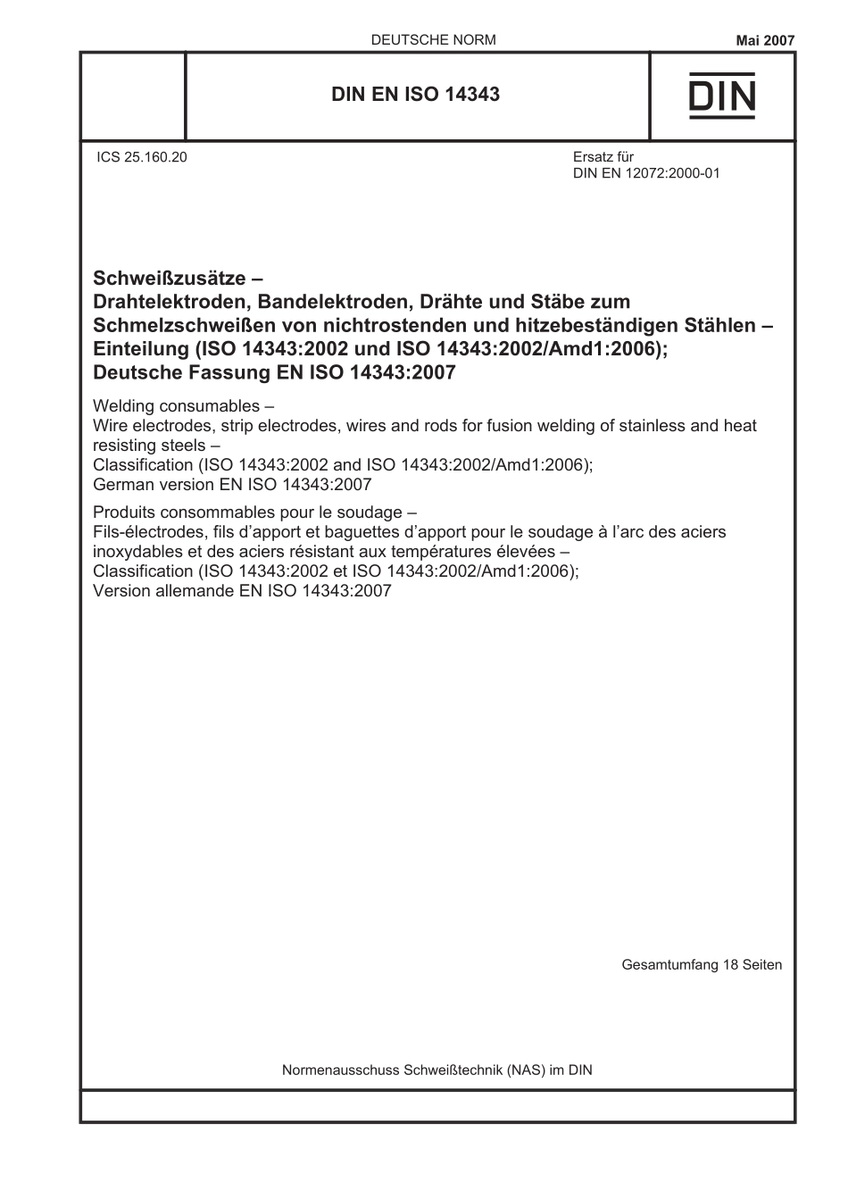 DIN EN ISO 14343：2007-05（EN）.pdf_第1页