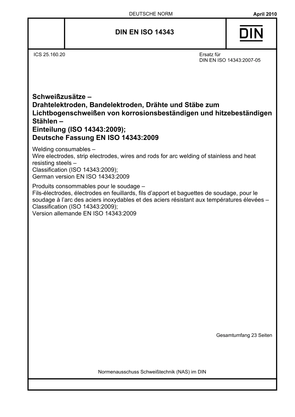 DIN EN ISO 14343：2010-04（EN）.pdf_第1页