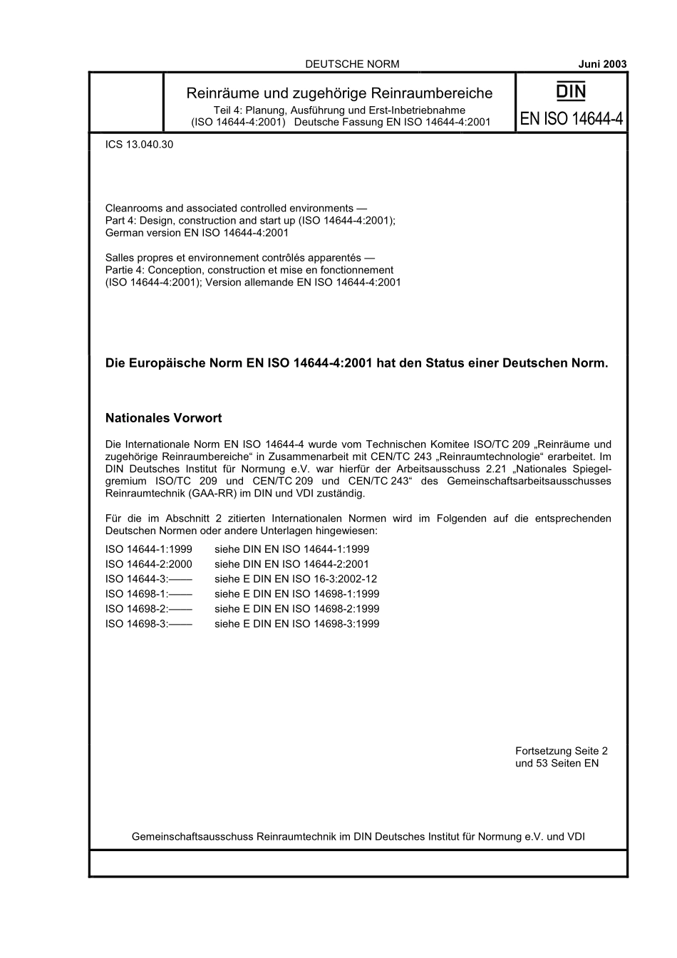 DIN EN ISO 14644-4:2003-06(EN).pdf_第1页