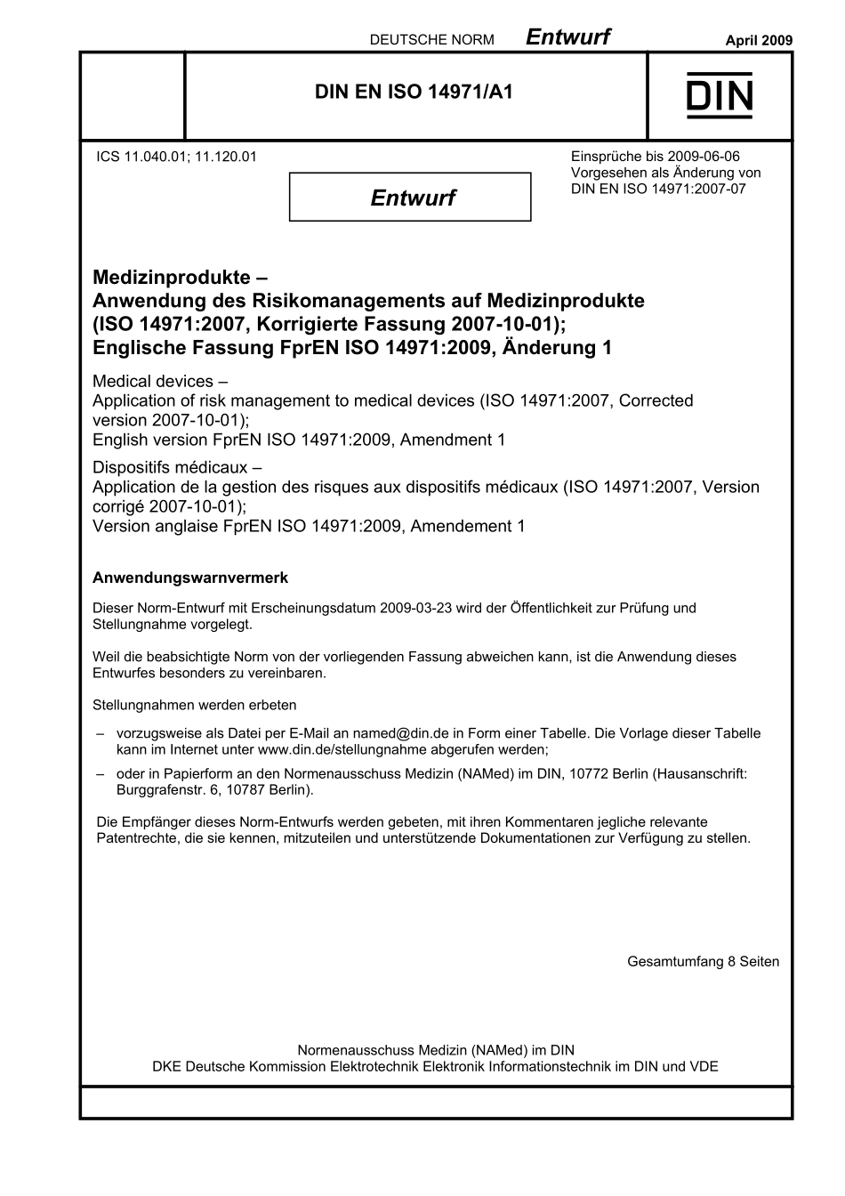 DIN EN ISO 14971／A1：2009-04（EN）.pdf_第1页