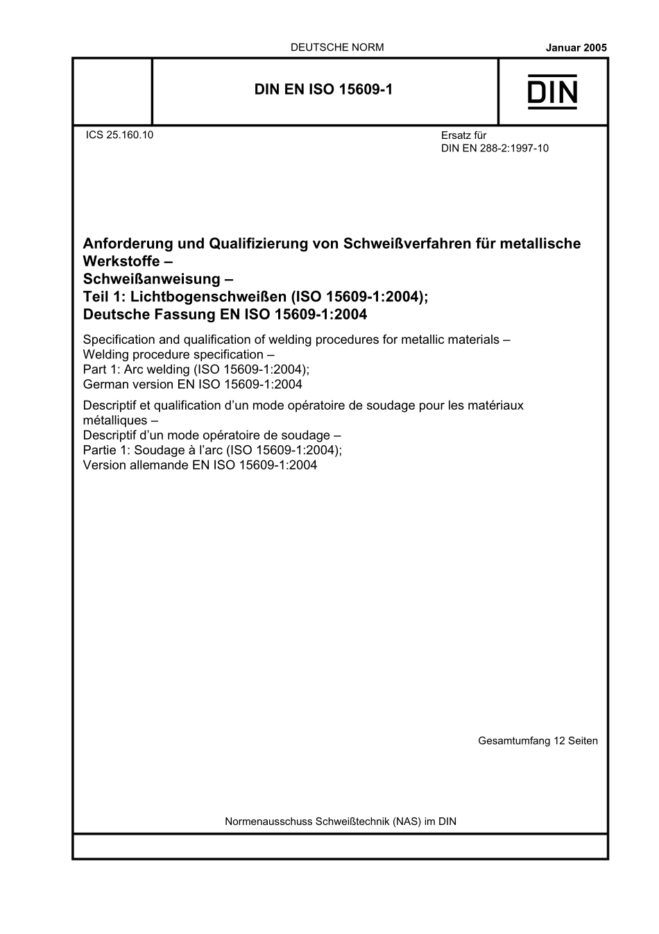 DIN EN ISO 15609-1：2005-01（EN）.pdf_第1页