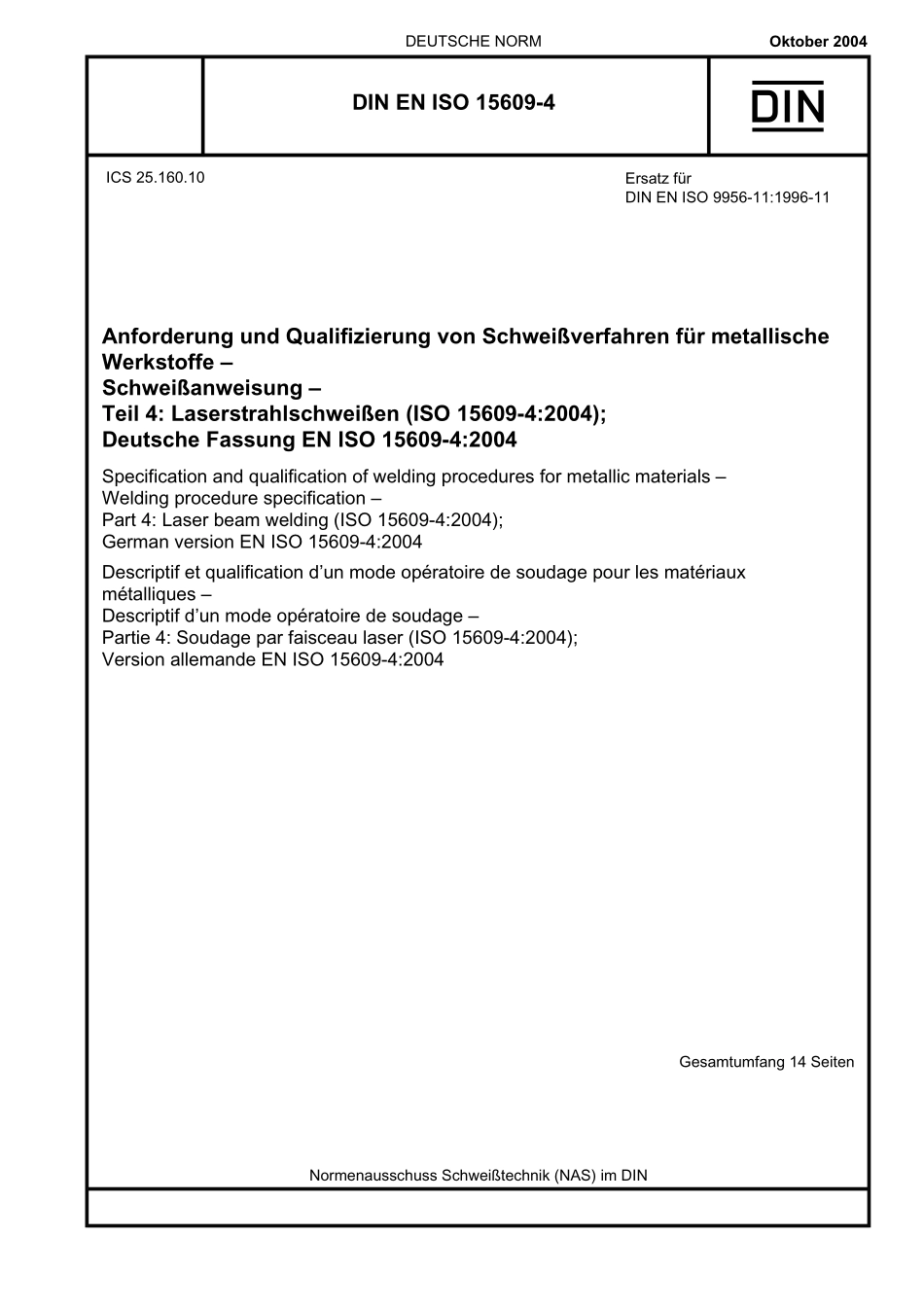 DIN EN ISO 15609-4：2004-10（EN）.pdf_第1页