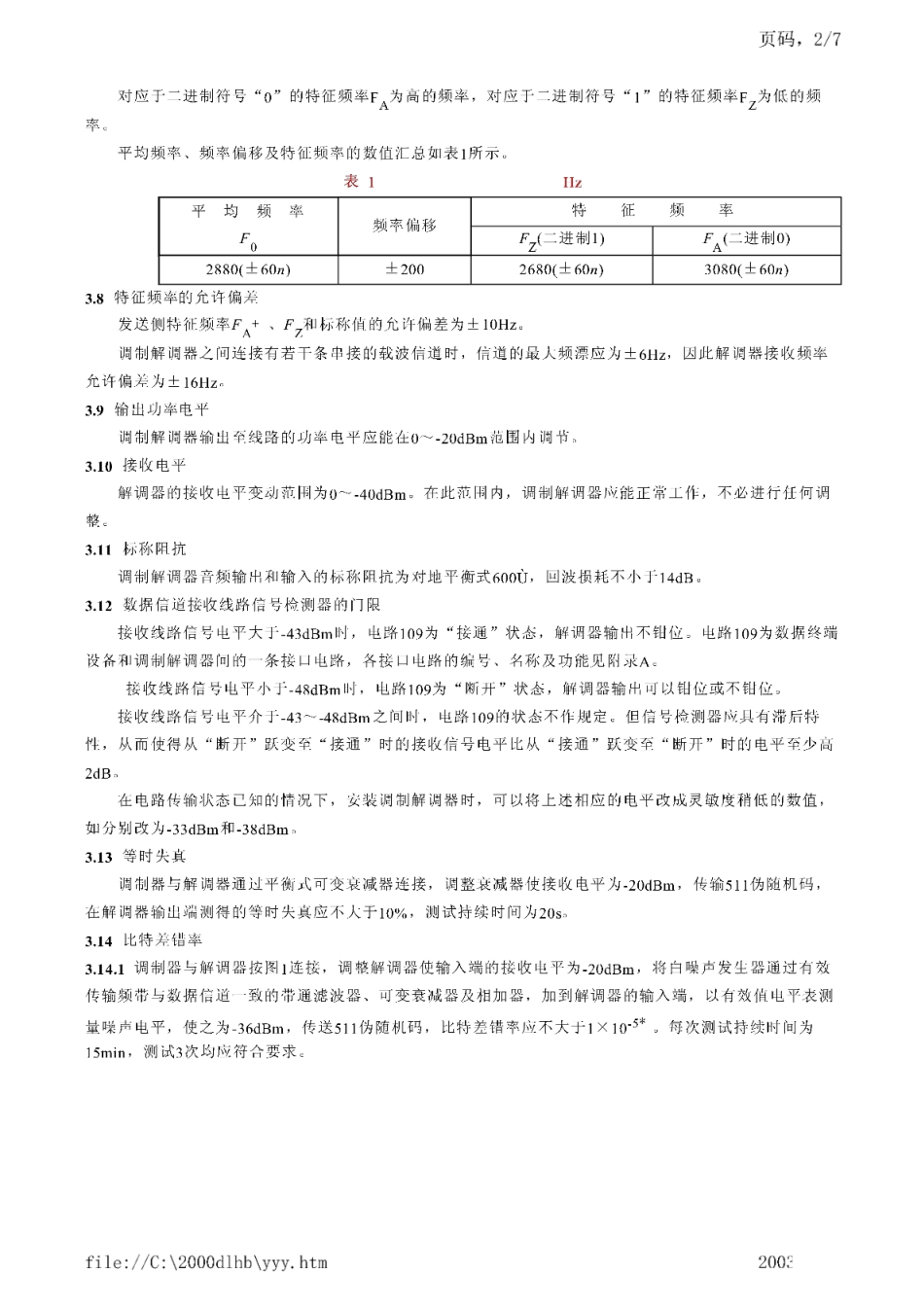 DL／T 412-1991 电力系统复用调制解调器600bits移频键控调制解调器技术要求.pdf_第2页