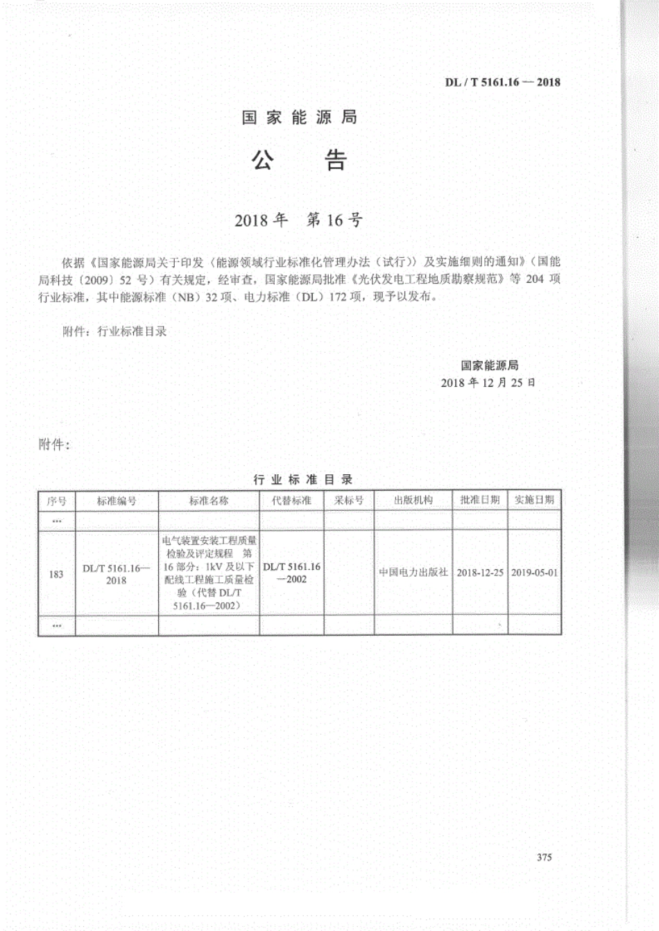 DL／T 5161.16-2018 电气装置安装工程质量检验及评定规程 第16部分：1kV及以下配线工程施工质量检验.pdf_第3页
