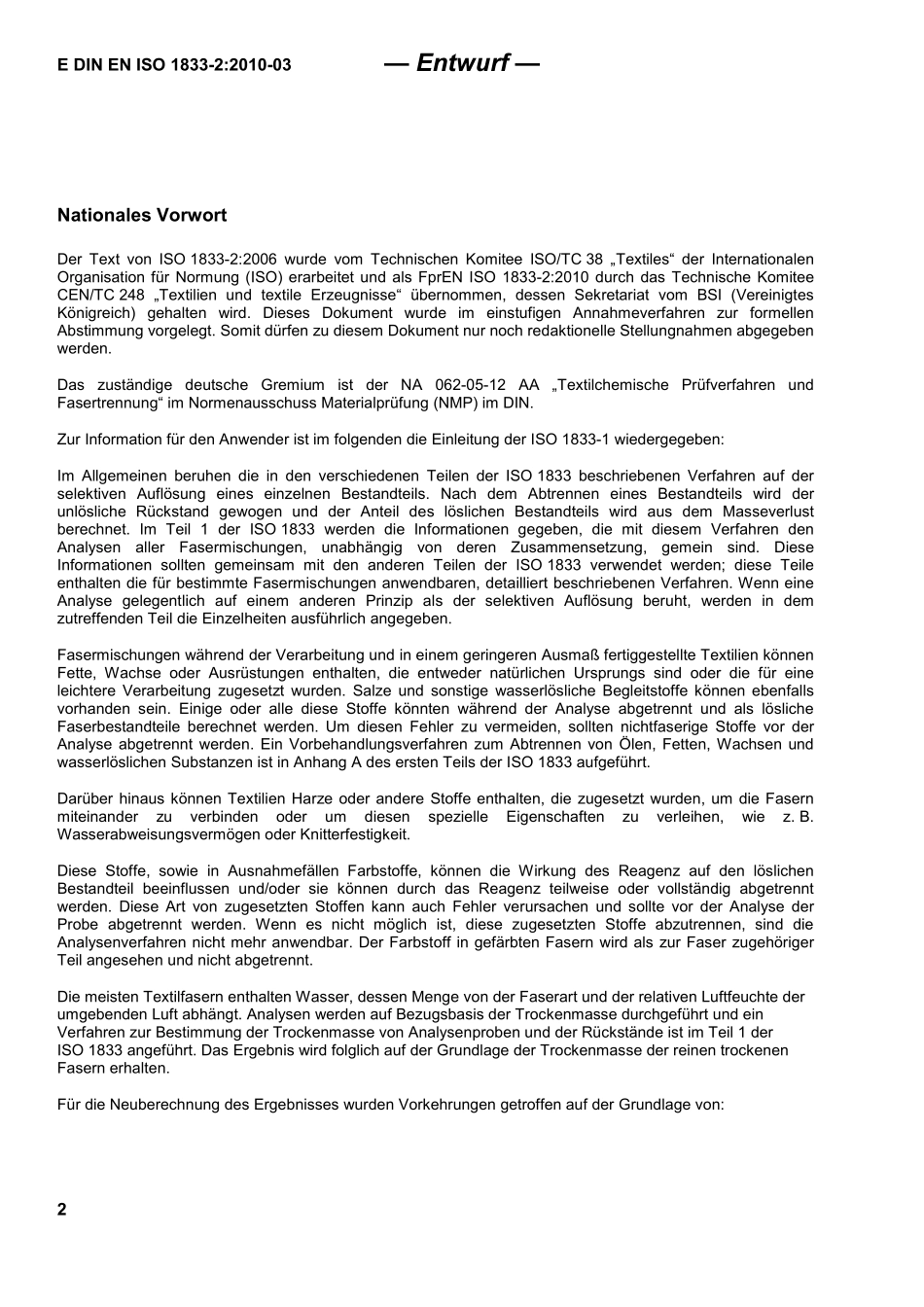 E DIN EN ISO 1833-2：2010-03（EN）.pdf_第2页