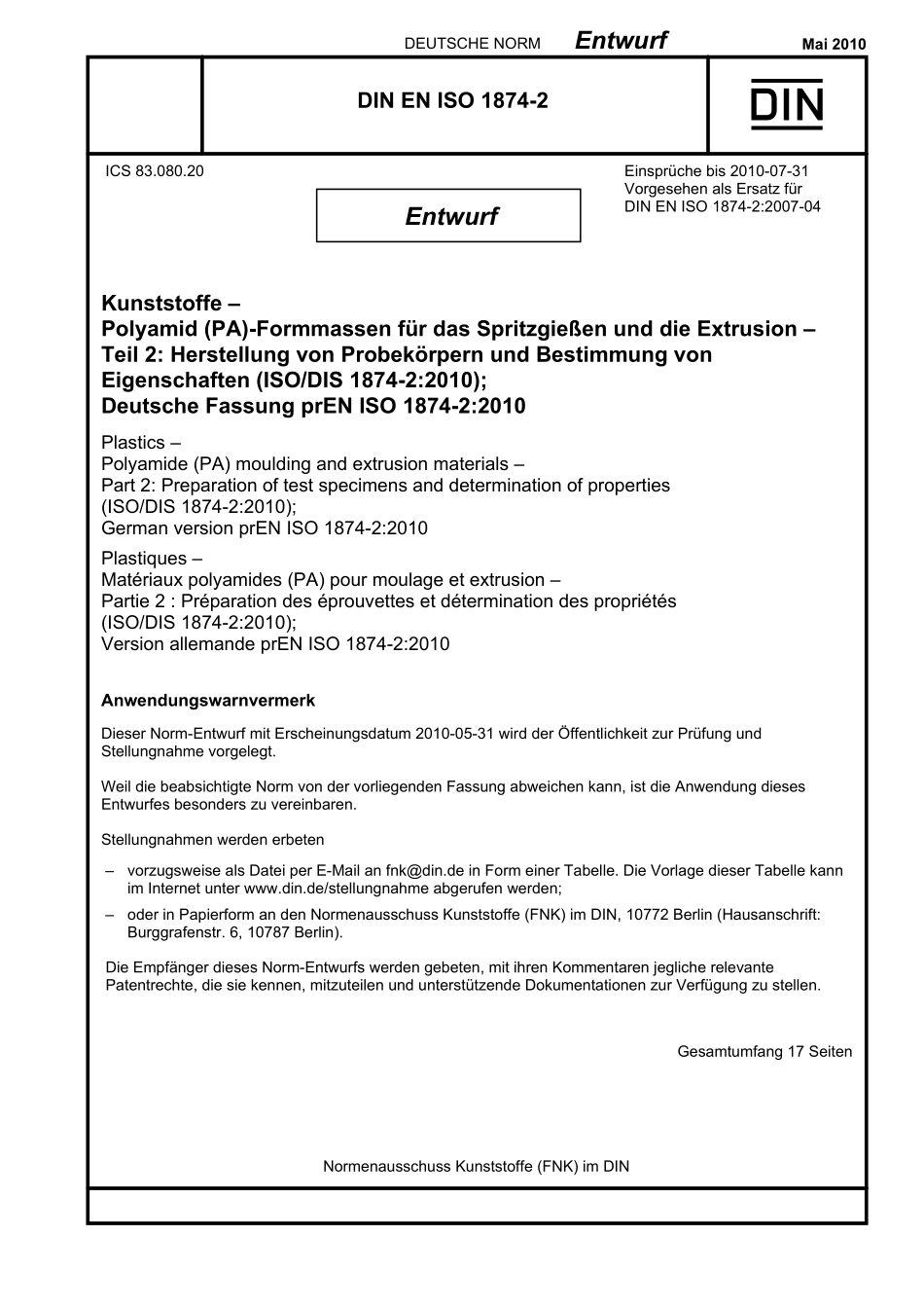 E DIN EN ISO 1874-2：2010-05（EN）.pdf_第1页